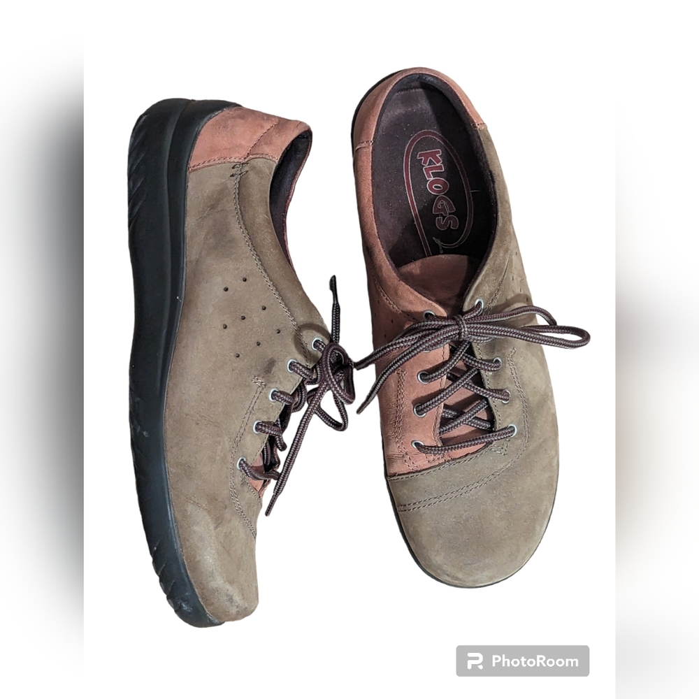 Klogs Myra Women's Casual Tan/Olive Suede Oxford Lace Up‎ Shoes Size 8 M